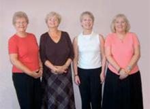 Hilary Andrews, Dorothy Crowther, Carol Roberts and Janet Roylance