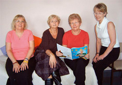 Janet Roylance (Secretary), Dorothy Crowther (Chief Executive), Hilary Andrews (Senior Nurse) and Carol Roberts(P.A.)